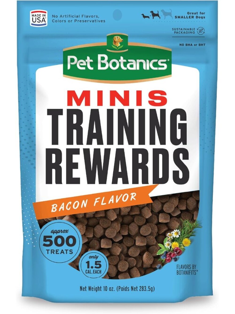 10 oz. Pouch Training Rewards Mini Soft & Chewy, Bacon Flavor, with 500 Treats P